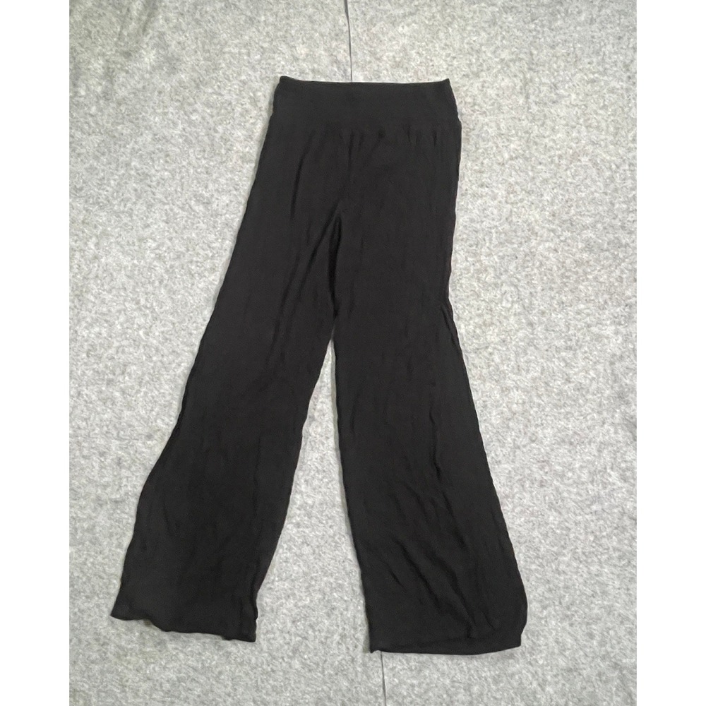 Shade & Shore Womens Black Wide Leg Smocked Waist Gauze Pants Size XS